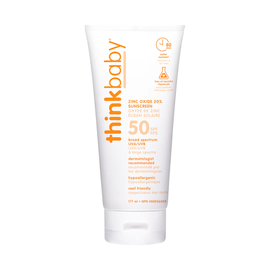 Thinkbaby mineral based sunscreen lotion SPF 50 tube